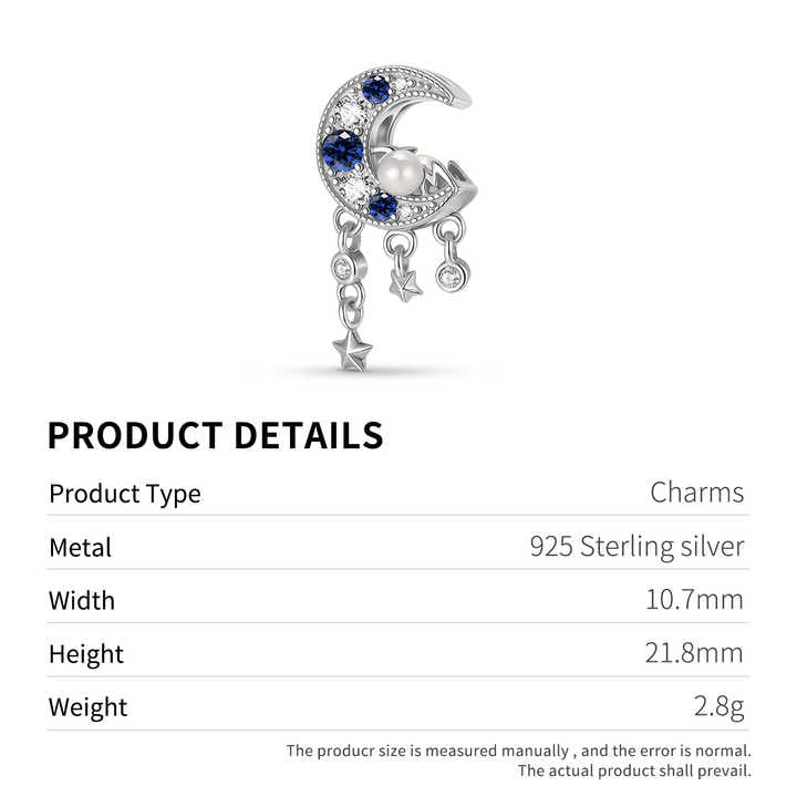 Women DIY Bracelet Charm Necklace Jewelry - Original Silver Moon Cradle Charm