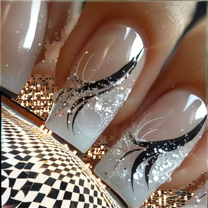 Short Ballerina Press-On False Nails with Short Artificial Nails