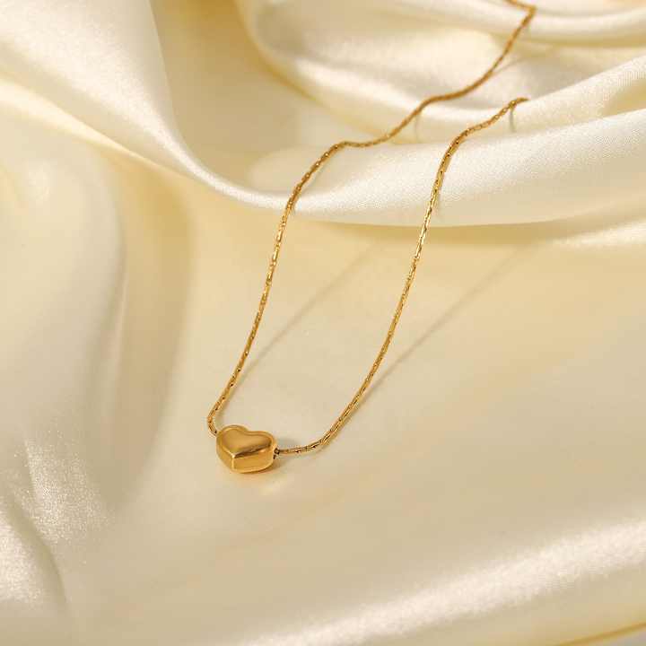 Children's Accessories 18K Gold Plated Heart Shaped Necklace Accessories
