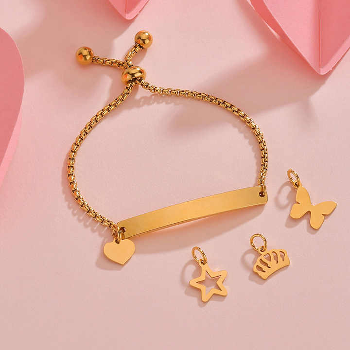 Children's Accessories Stainless Steel Curved Name Engraved Accessories