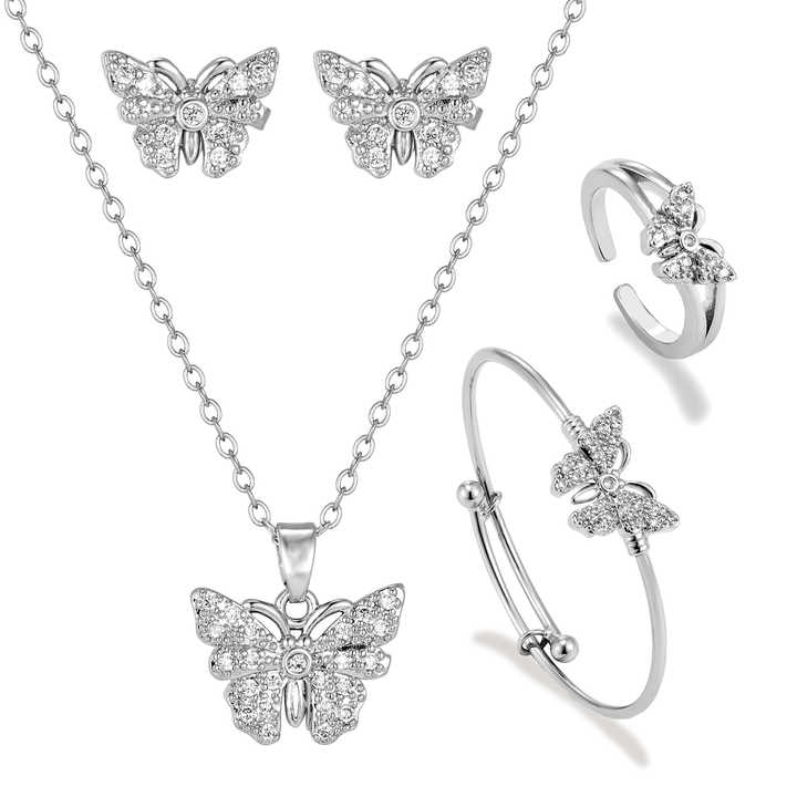 Children's Accessories Fashion Set Girl Butterfly Star Sky Design Zircon