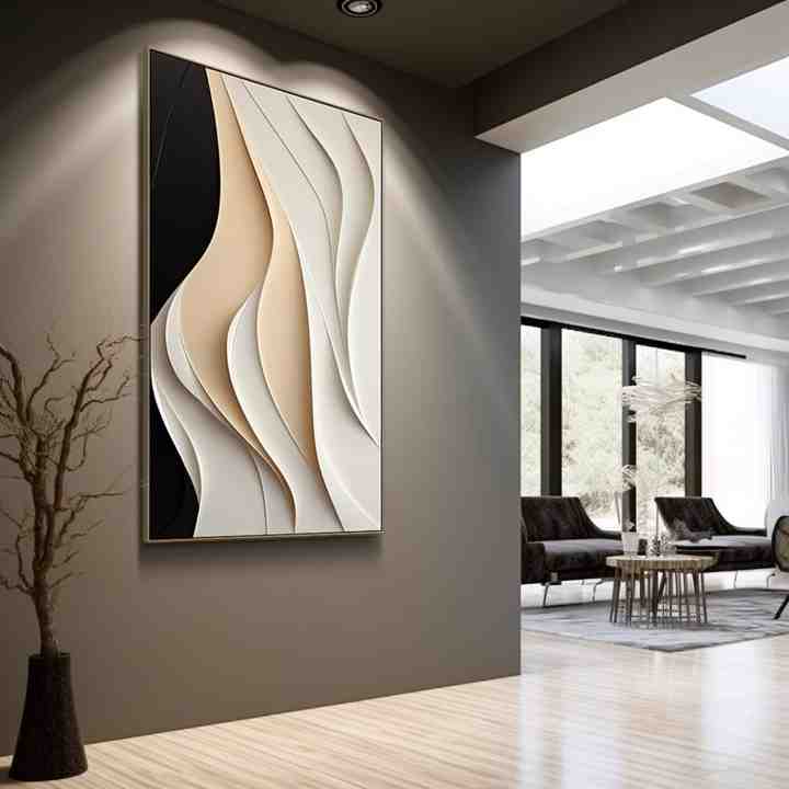 لوحة رؤية ثلاثية الأبعاد خشبية زخرفية بشريط مموج ديكورات خشبية للمنزل لوحة خشبية جدارية فنية معلقة3 ديكور\