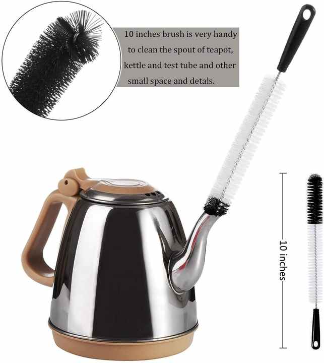DX المنزلية الفولاذ المقاوم للصدأ البلاستيك زجاجةDX Household Stainless Steel Plastic Baby Milk Bottle Brush Cleaner Set Small Cleaning Cup Brush