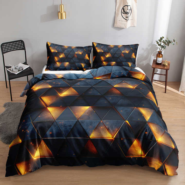 غطاء لحاف هندسي فائق النعومة حديث هندسي . Super Soft Geometric Duvet Cover Modern Geometric Red