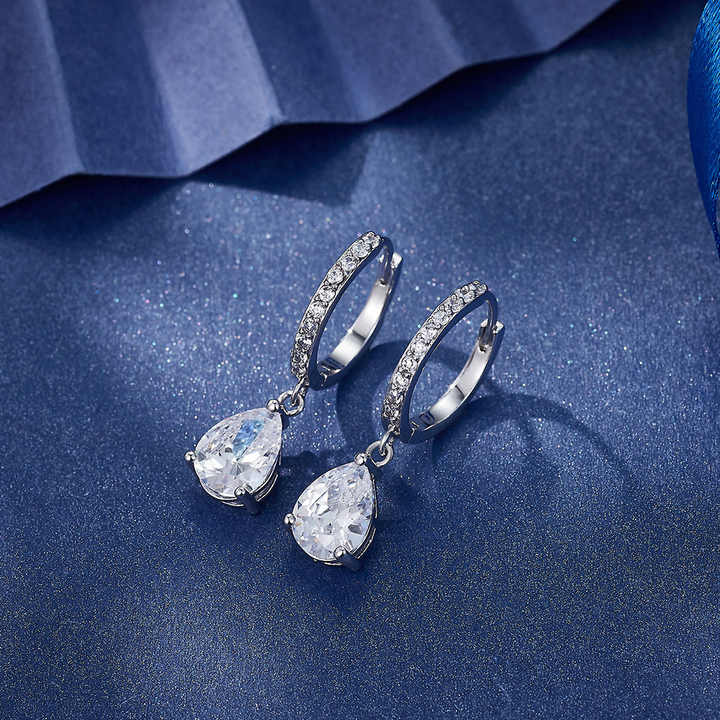 أقراط زركون عتيقة عالية الجودة أنيقة للنساء والفتيات أقراط متدلية مجوهرات High Quality Vintage Zircon Earrings Elegant Women Girls Dangle Earrings Jewelry