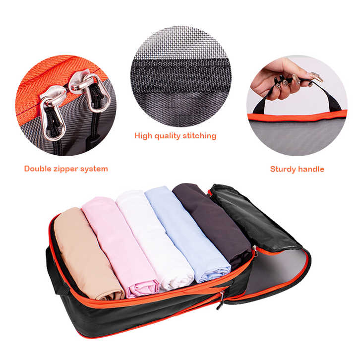 تصميم جديد 6 أو منظم الأمتعة مجموعة إكسسوارات السفر حقيبة ضغط -New Design 6 Piece Luggage Organizer Set Travel Accessories Compression Bag