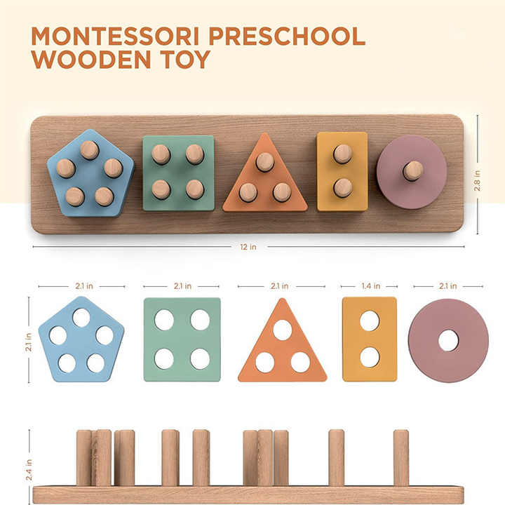 Educational games wooden building blocks