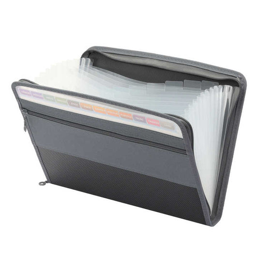 A4 Plastic Letter Size 13 Pocket with Zipper PU Material