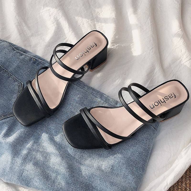 Women's simple heel sandal