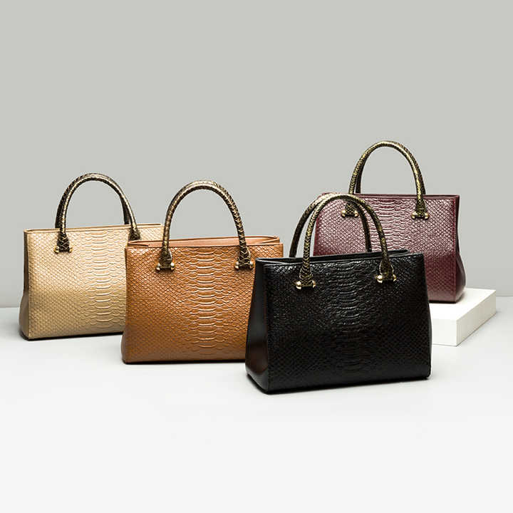 ثلاث قطع مجموعة حقائب يد كبيرة تصميم سيدة تصميم للمرأة