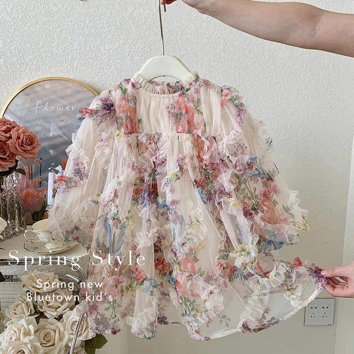 Floral print sleeve dress