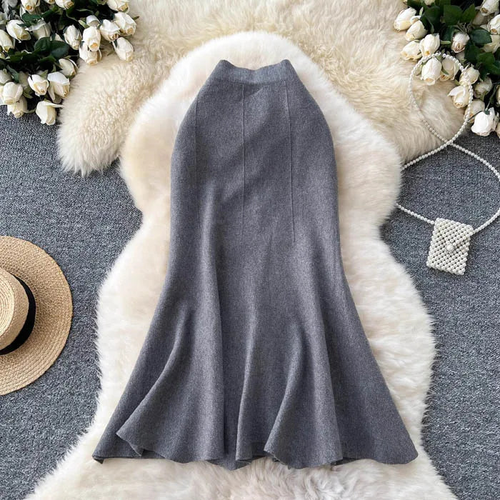 fishtail wool skirt