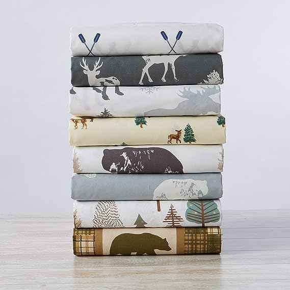 Ultra-soft microfiber lodge print 4-piece sheet set.