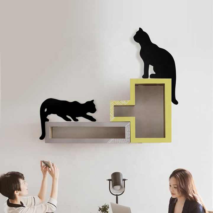 5 * Funny Black Wooden Cat Wall Art Gift Decor for Cat Lovers 5