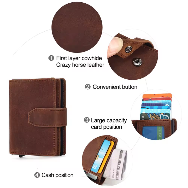 Classic Men's Genuine Cowhide Leather Wallet