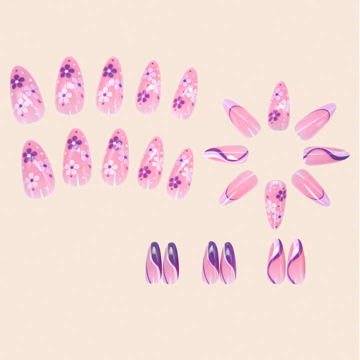 أظافر يد اكريلك أرجواني