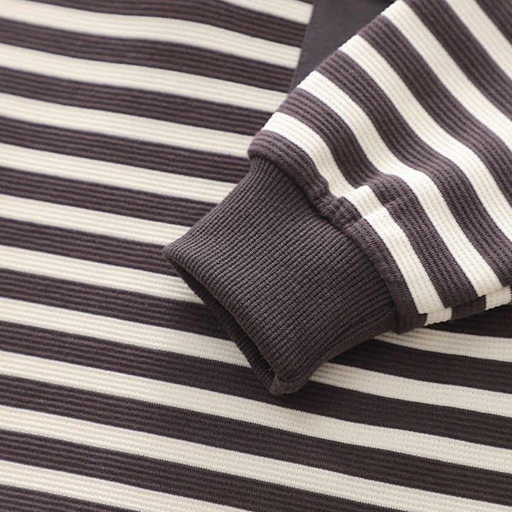 Boys' Pants 2-Piece Striped Collar Pocket Shirt Set for Boys