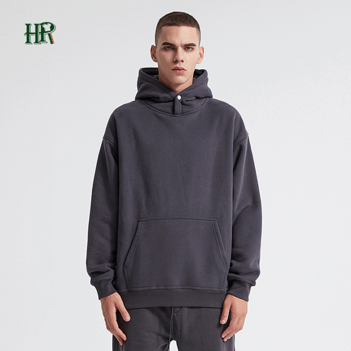 الوزن الثقيل القطبي مع زر على الرقبة رجل . Heavyweight Polar Fleece Button Neck Men's Oversized