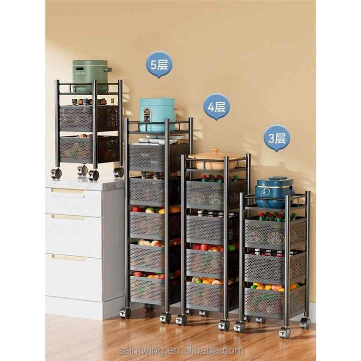 Best Selling Multi-Tier Rotating Storage Racks Kitchen Supplies Living Room Bathroom Clothes Fruits Vegetables