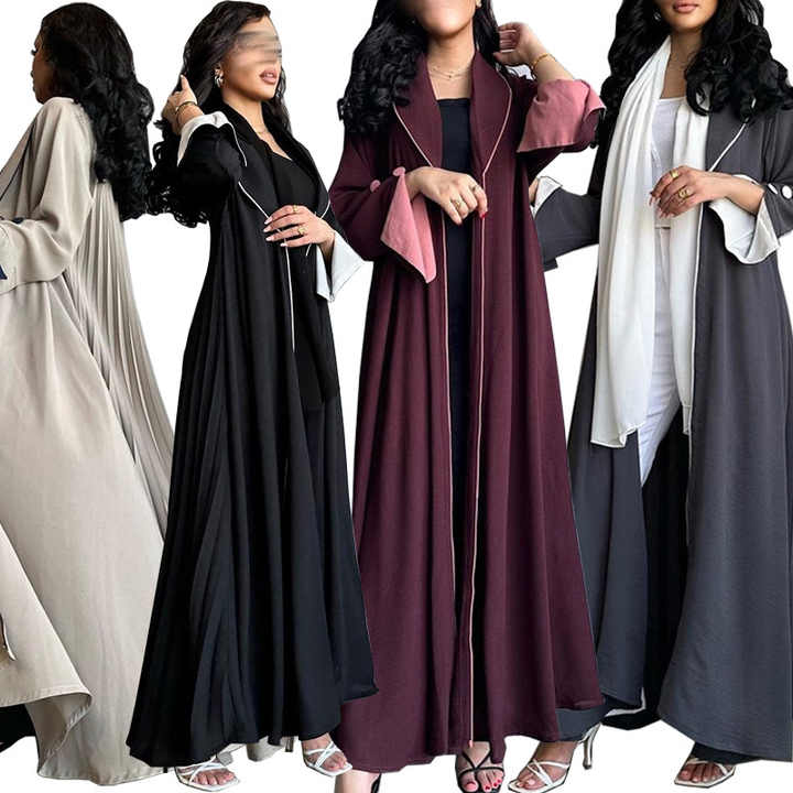 Front Open Abaya Muslim Dresses-عباية مفتوحة من الأمام