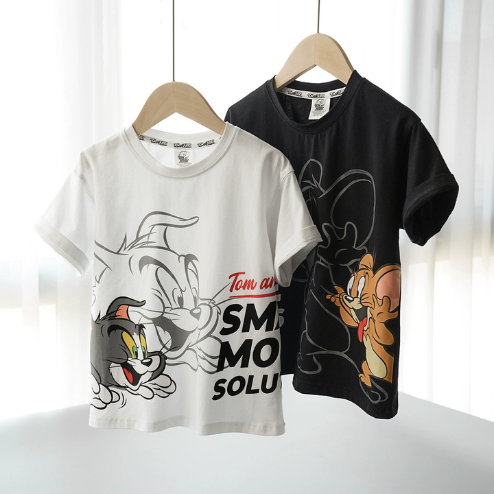 تي شيرت كرتوني جديد للأطفال لعام . New Children's Cartoon T-shirt, Boys and Girls