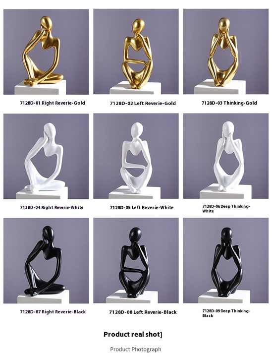 Small Abstract Statue for Bedroom Home Decor Creative Design Modern Luxury Style Entrance Decoration Resin Craft Model