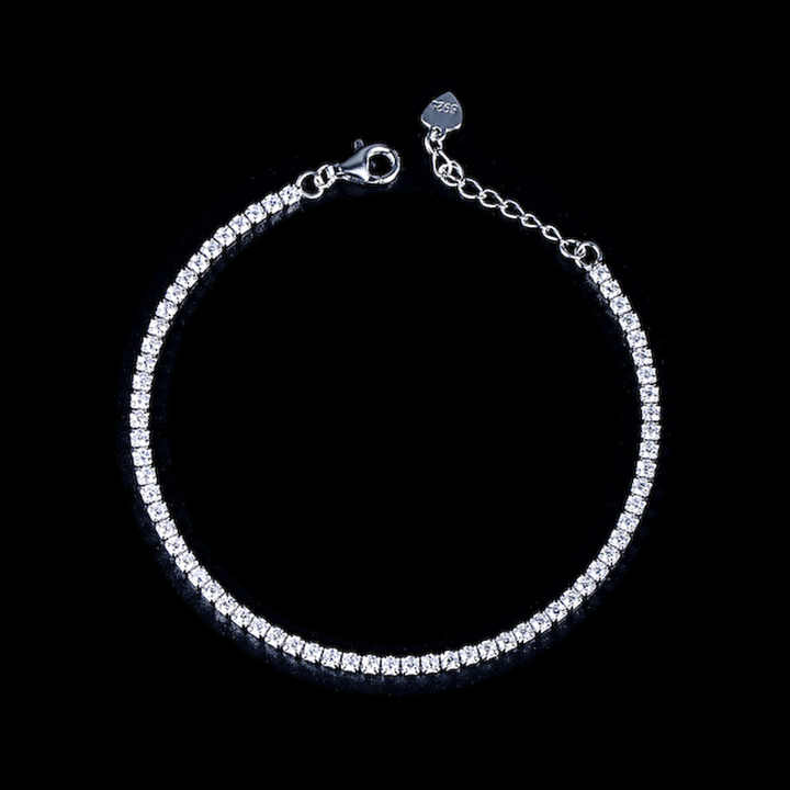 silver tennis bracelet