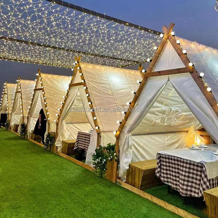 3*3m House-type Waterproof Luxury Camping Tent Four Season Triangular Outdoor Camping Picnic Hot Pot Tent