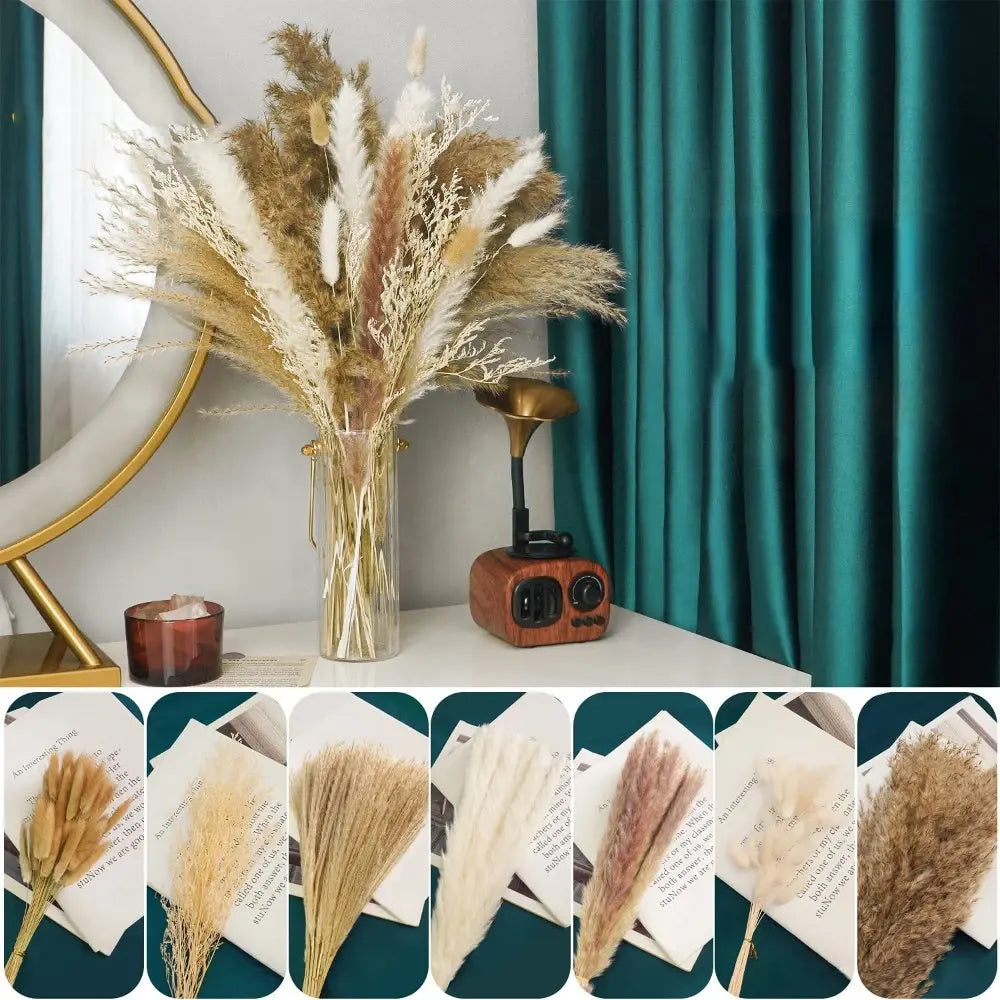 ديكور عشب السمبط بوهو ديكور منزلي باقة منفوشة طبيعية - Bohol Grass Décor Home Décor Natural Fluffy Bouquet