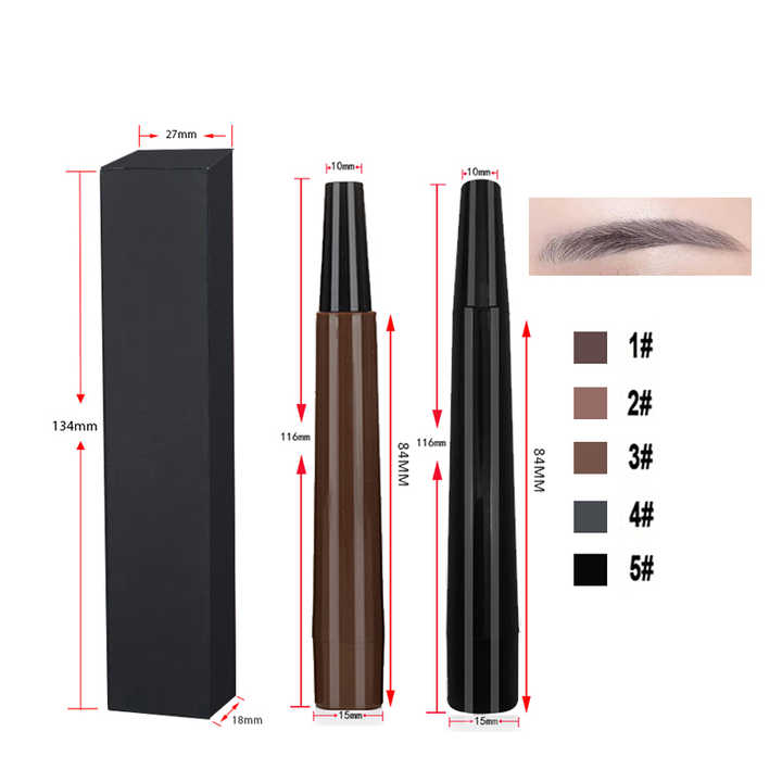 4 Prong Eyebrow Pen Long Lasting Waterproof Tattoo Pen Four Tips Liquid Eyebrow Pen Eyebrow Makeup 4 Prong Eyebrow Pen