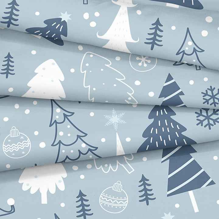 Luxury Crystal Christmas Duvet Cover Set 90g Blue