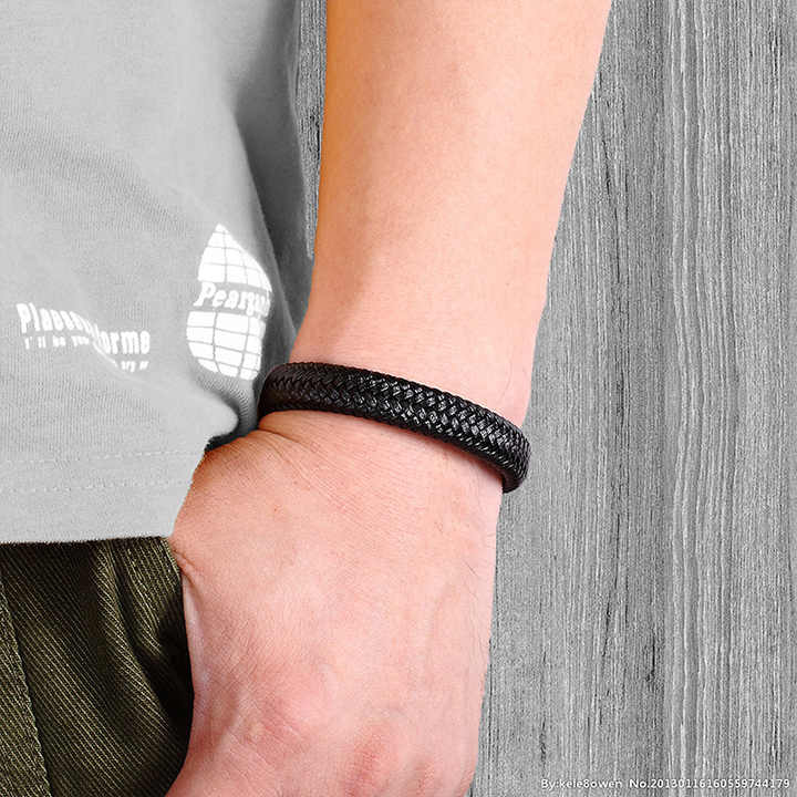Luxury Men's Braided Woven Faux Leather Bracelets