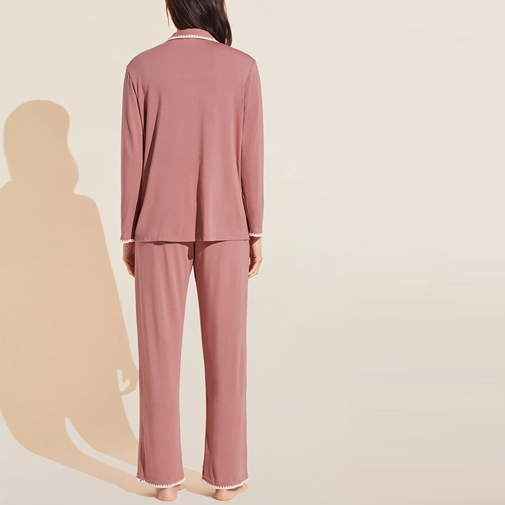 Big Sale Women's Long Sleeve Pajama Set Modal Cotton Pajamas for Women Sleepwear 2 Piece Button Down Pajama Set