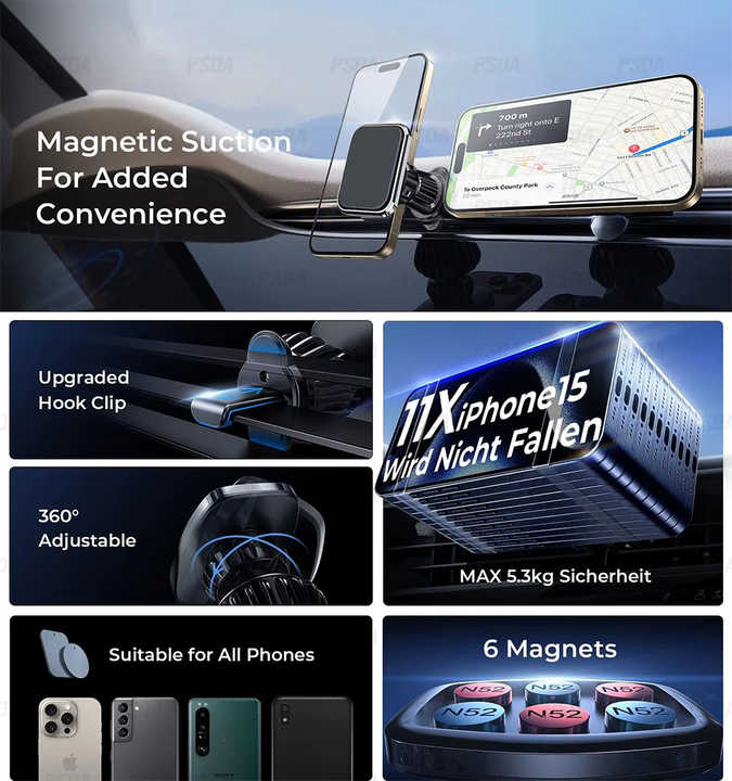 Ultra-thin Magnetic Car Phone Mount Holder Magnetic