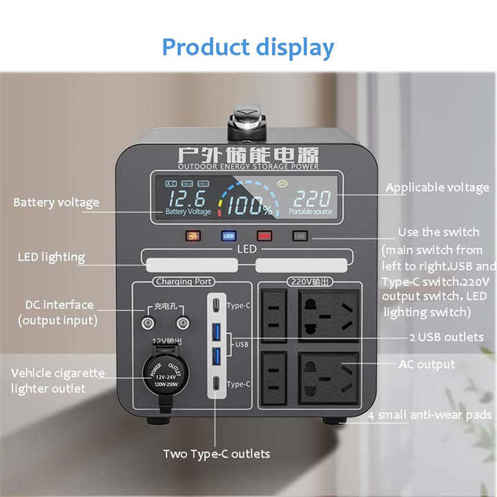 Talos Portable Power Station 110V 220V 300W 600W