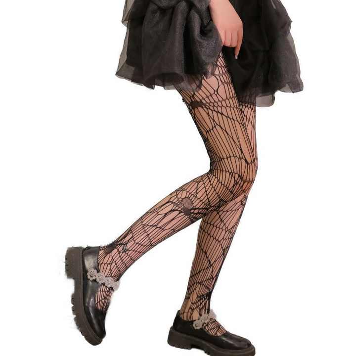 pider Web Socks for Women European American Jacquard Breathable Crew Sexy Fishnet Stockings Cross-Border Halloween Spider Web Pantyhose for Women