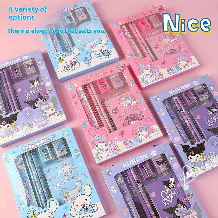 New Sanrio 6 Pieces Stationery Gift Box Set Cross-border