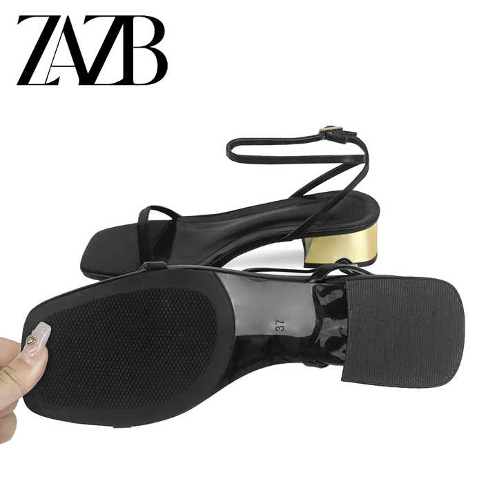 high-heeled leather shoes