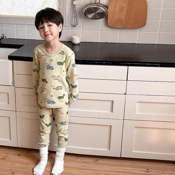 Children's Pajamas Set Long Sleeve Korean Printed Cotton Sleepwear