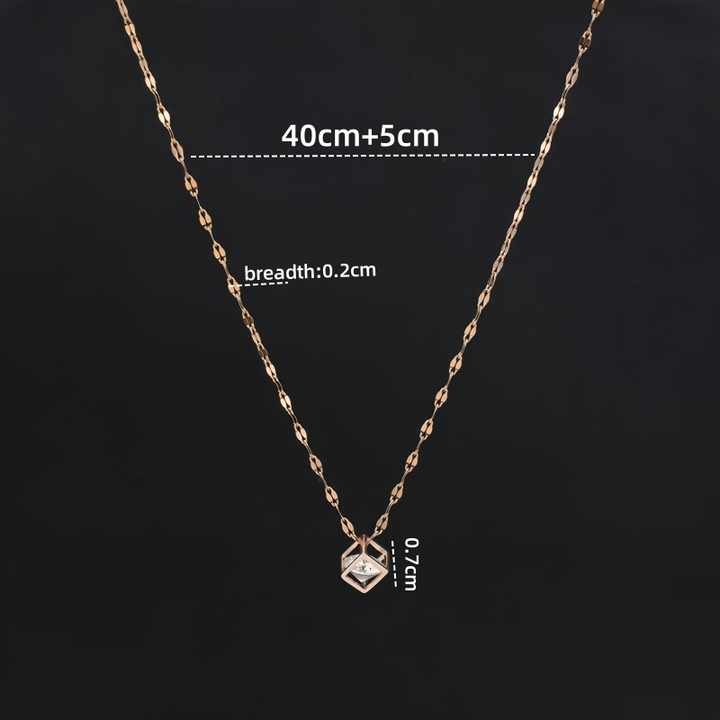 hollow square necklace