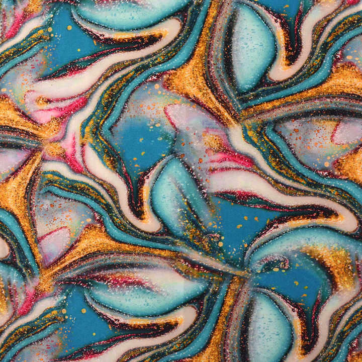 Custom Digital Printing Flower Silky-Satin Chiffon Fabric