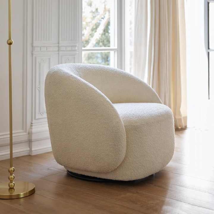 أريكة فردية من جلد الحمل