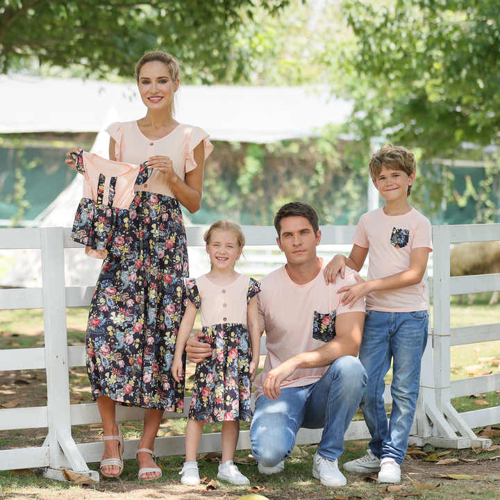 Summer Custom Logo Mother and Daughter Design Baby Rompers Bamboo Fiber Family Matching Outfits