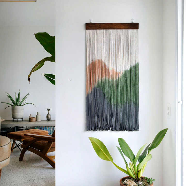 Bohemian Yarn Large Tie Dye Macrame Wall Hanging for