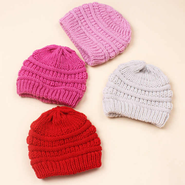 Kids Beanie Hats with Custom Logo Leather Patch