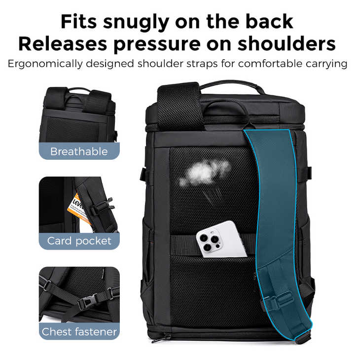 Black Men's Single Shoe Storage Bags 32L Large Capacity