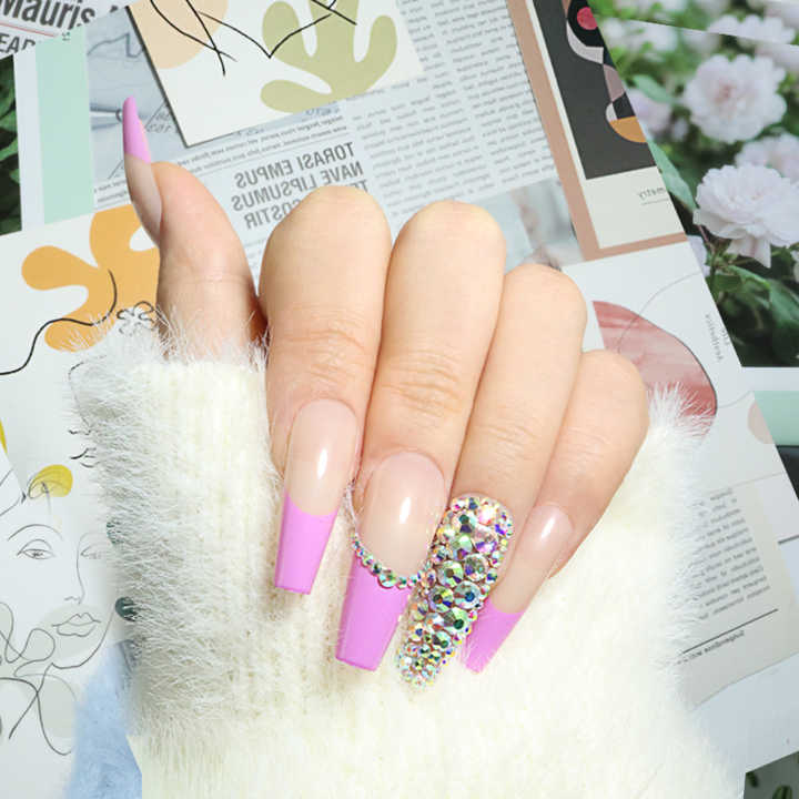 Diamond And French Nails