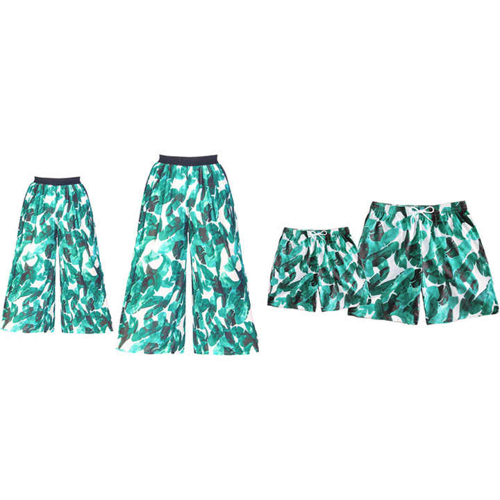 New Mother and Daughter Wide Leg Pineapple Pants Set