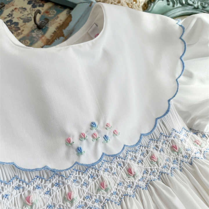 Smocked Baby Girl Fancy Dressطقم ملابس صيفية