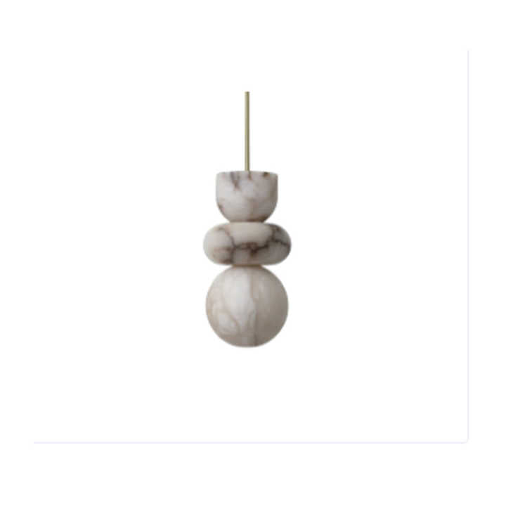 Marble and brass pendant lamp